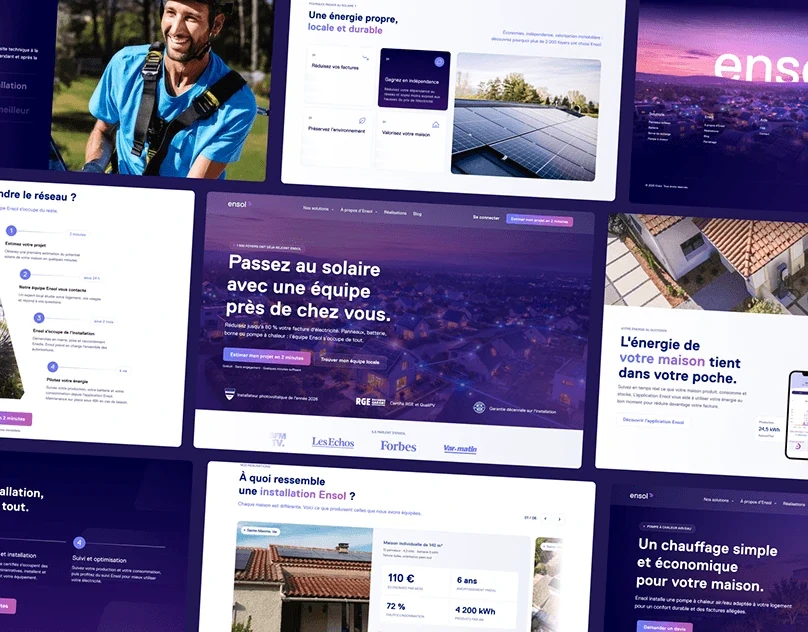 Ensol — Refonte du site énergie solaire, UX/UI design
