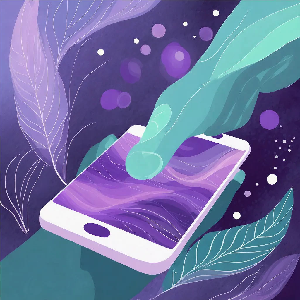 Illustration d'une main qui scrolle sur un téléphone portable